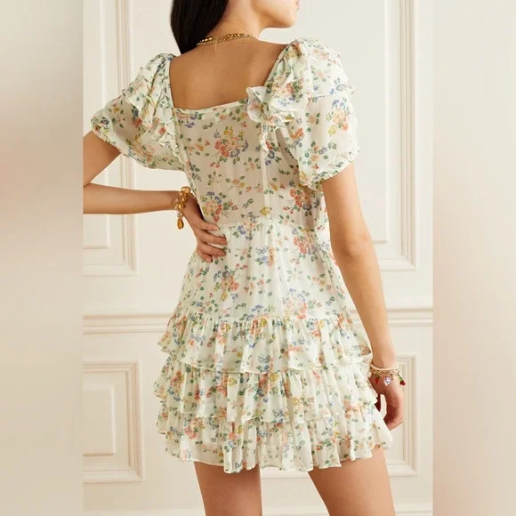 LoveShackFancy Kimbra Floral Tiered and ruffled
Mini Dress - Picture 2 of 5